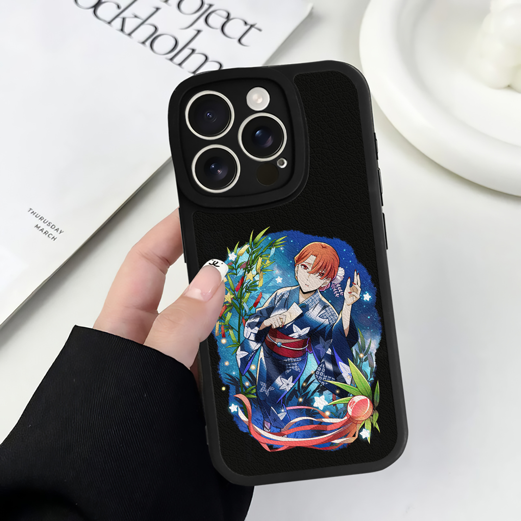 （画像用） 文豪ストレイドッグス Bungo Stray Dogs 【iPhone 16シリーズ対応】シリコンスマホケース（レザー調） 材質：シリコン